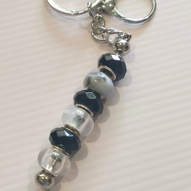 Little Silver Beaded Keyring