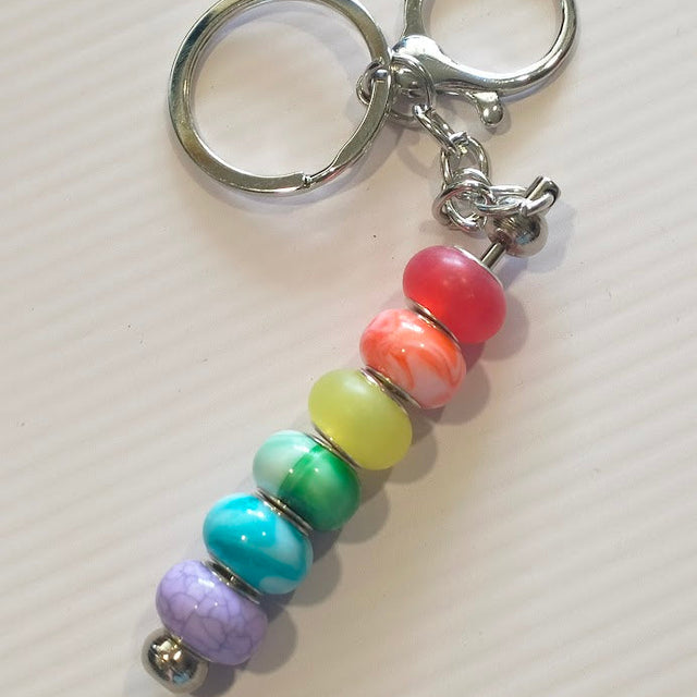 Little Silver Beaded Keyring
