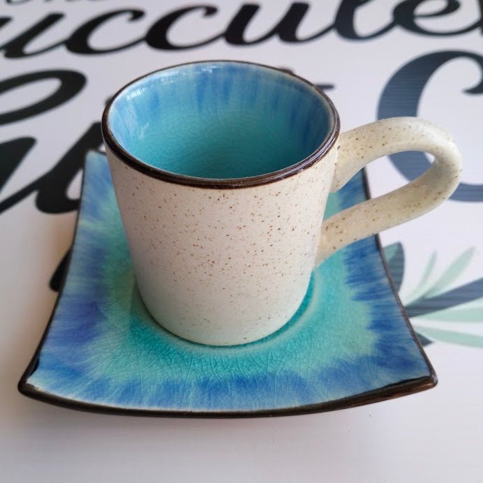Azure Tea Cup Planter - Planter - ceramic - planter - succulent planter