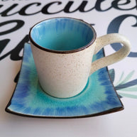 Azure Tea Cup Planter - Planter - ceramic - planter - succulent planter