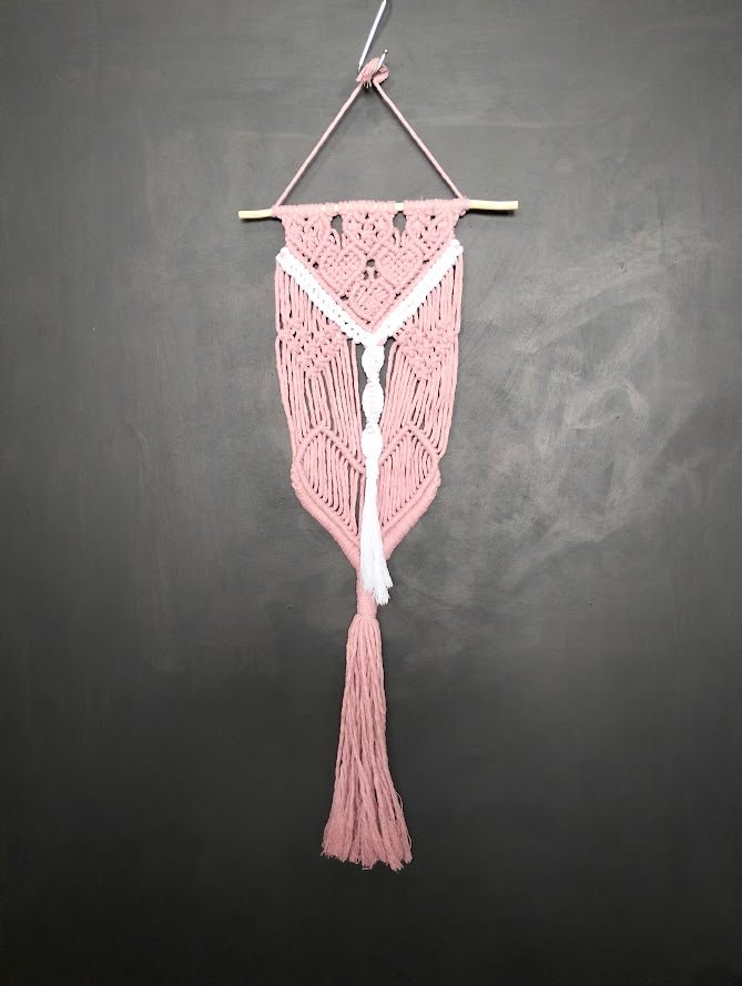 Blush Boho Macramé Wall Hanging - Macramé Wall Hanging - boho - handmade - home decor