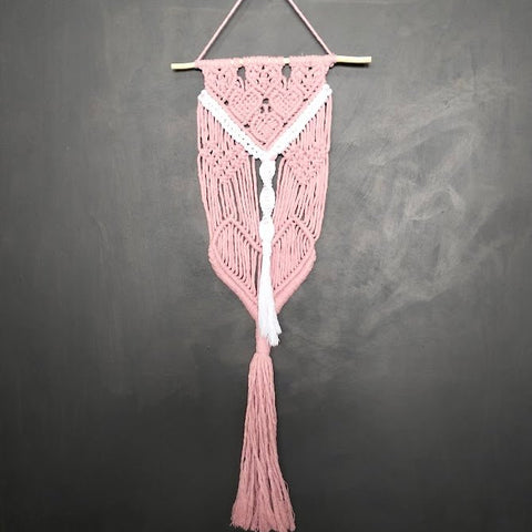 Blush Boho Macramé Wall Hanging - Macramé Wall Hanging - boho - handmade - home decor