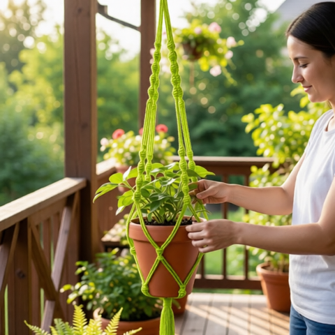 Elsie | Extra Large Macrame Plant Holder - Macrame Plant Holder - macrame - plant hanger - 