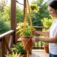 Elsie | Extra Large Macrame Plant Holder - Mustard - Macrame Plant Holder - macrame - plant hanger - 