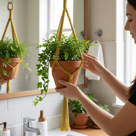 Fanny | Large Macrame Plant Holder - Mustard - Macrame Plant Holder - macrame - plant hanger - 
