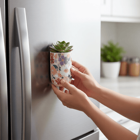 Floral Magnetic Ceramic Planter - Ceramic - Foliage - magnetic - planter