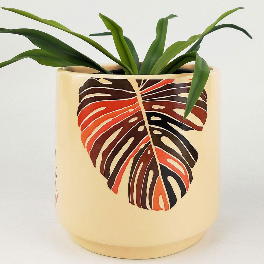 Foliage Planter - Ceramic - Foliage - Monstera - planter