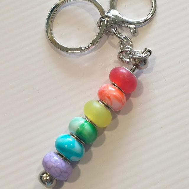Little Silver Beaded Keyring - Keyring - keyring - 