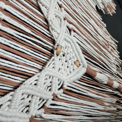 Marie | Large Triple Panel Macrame Wall Hanging - Macrame Wall Hanging - macrame - one - of - a - kind - wall hanging