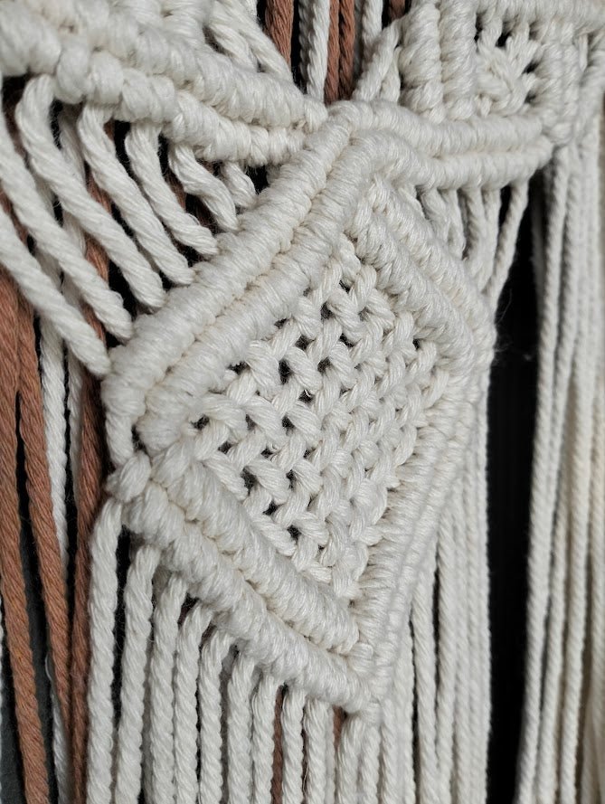 Marie | Large Triple Panel Macrame Wall Hanging - Macrame Wall Hanging - macrame - one - of - a - kind - wall hanging
