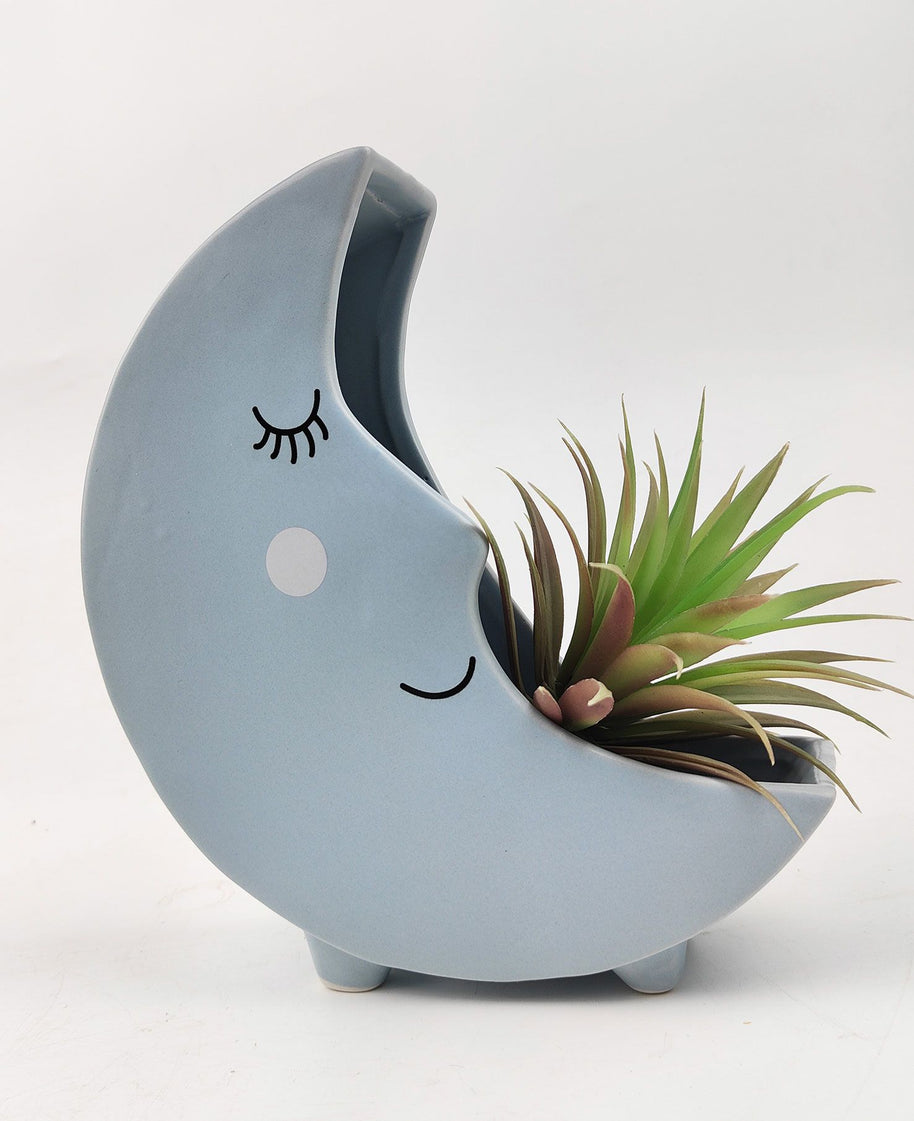 Moon Planter - Ceramic - Blue - Moon - planter