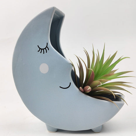 Moon Planter - Ceramic - Blue - Moon - planter