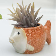 Reef Fish Planter - Ceramic - Fish - orange - planter