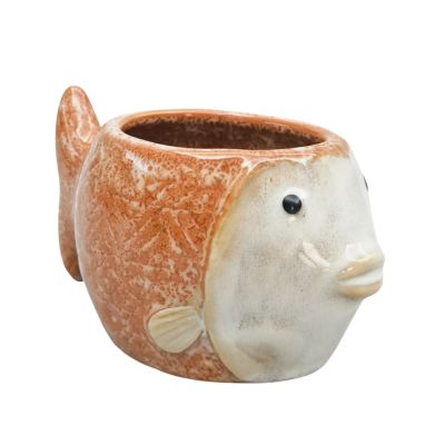 Reef Fish Planter - Ceramic - Fish - orange - planter