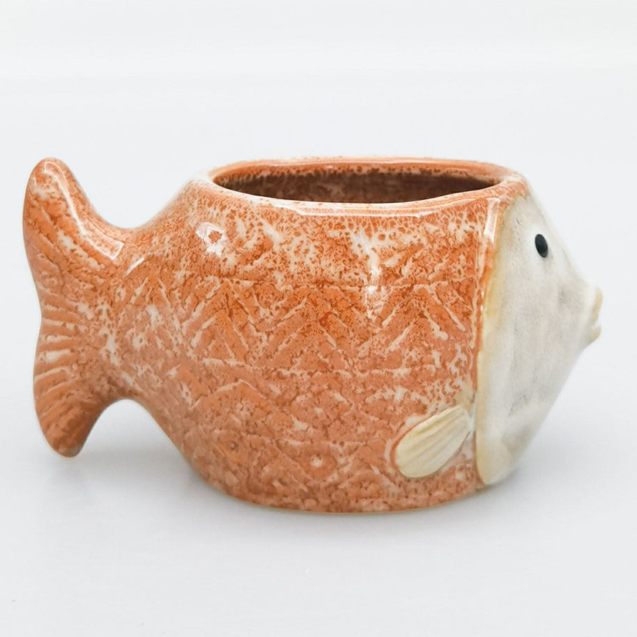 Reef Fish Planter - Ceramic - Fish - orange - planter