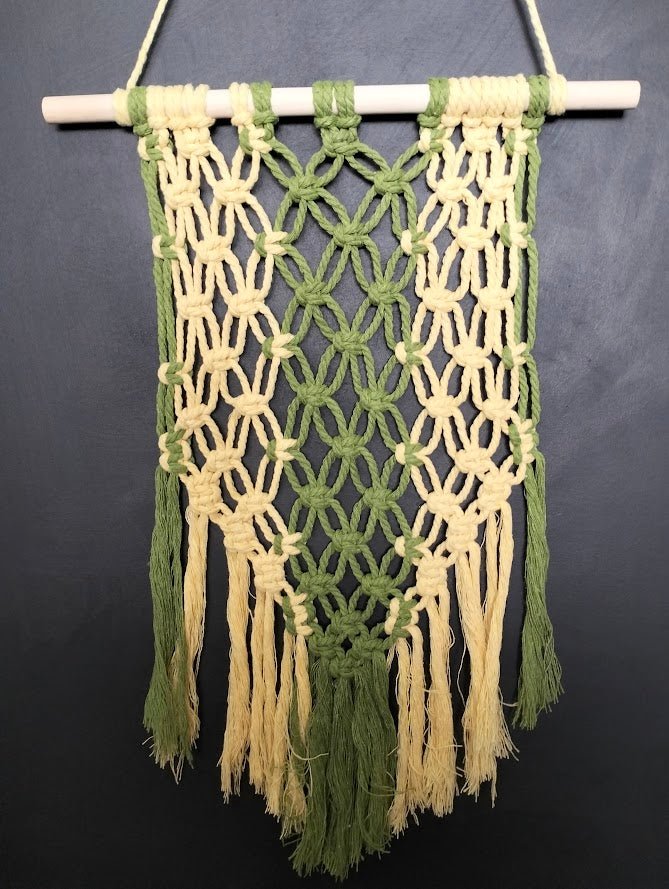 Sage Lattice Macramé Wall Hanging - Macramé Wall Hanging - boho - handmade - home decor