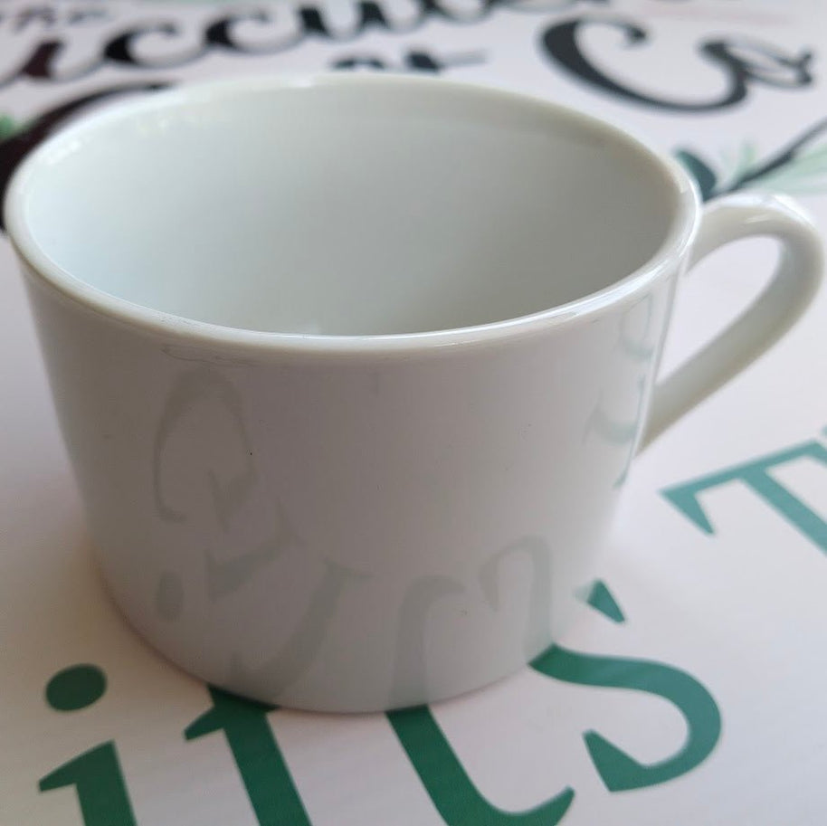 White Tea Cup Planter - Planter - ceramic - planter - succulent planter